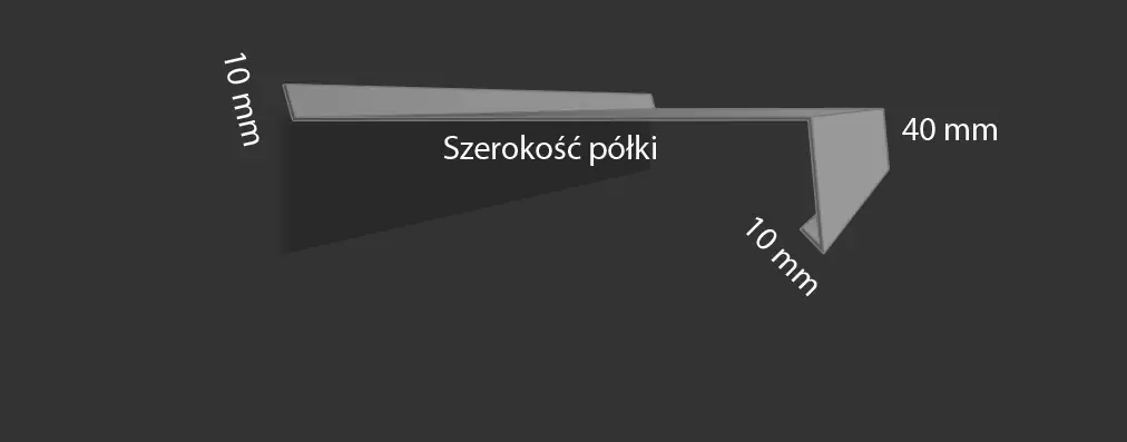 Przekrój profilu parapetu blaszanego